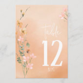 Zomer Wildbloem Tafelnummer V2 Abrikoos ID1023 (Voorkant)