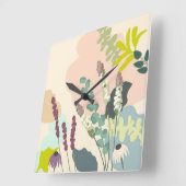 Zomer Wildbloemen Abstract Pastel Vierkante Klok (Hoek)
