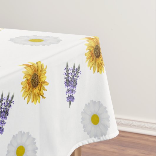 Zomer Wildbloemen Bloemen Daisy Dahilia Lavendel Tafelkleed (Voorbeeld)