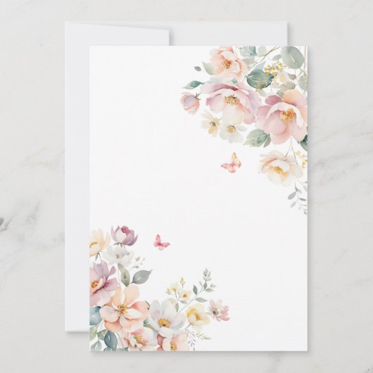 Zomer Wildbloemen Bruids Douche Uitnodiging (Achterkant)