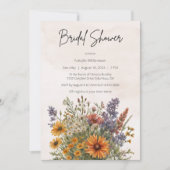 Zomer Wildbloemen Bruids Douche Uitnodiging (Voorkant)