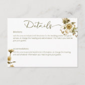 Zomer Wildbloemen & Daisies Bruiloft Details Informatiekaartje (Voorkant)