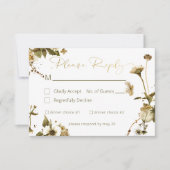 Zomer Wildbloemen & Daisies Bruiloft RSVP Kaartje (Voorkant)