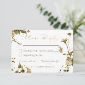 Zomer Wildbloemen & Daisies Bruiloft RSVP Kaartje (Staand voorkant)