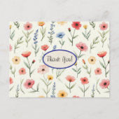 Zomer Wildbloemen Dank u Briefkaart (Voorkant)