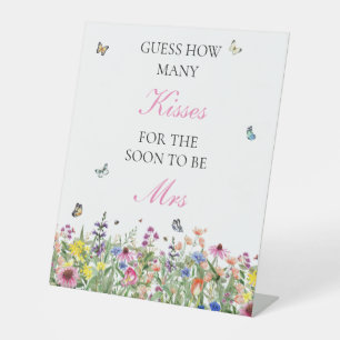 Zomer Wildbloemen en Butterflies raden Kisses Reclamebord Met Voetstuk