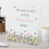 Zomer Wildbloemen en Butterflies Recipe Kaart Reclamebord Met Voetstuk (Insitu)