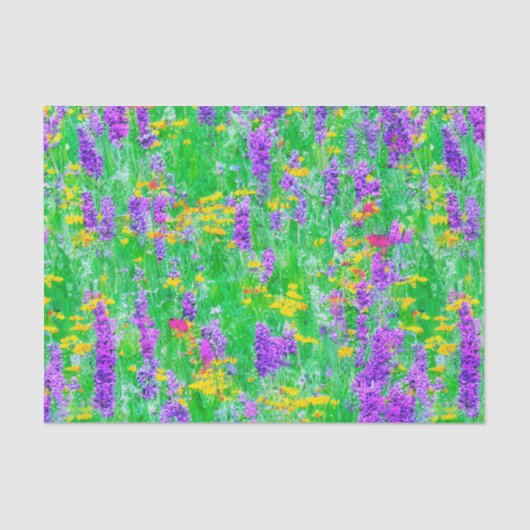 Zomer Wildbloemen in een groen veld Tissuepapier (Voorkant)