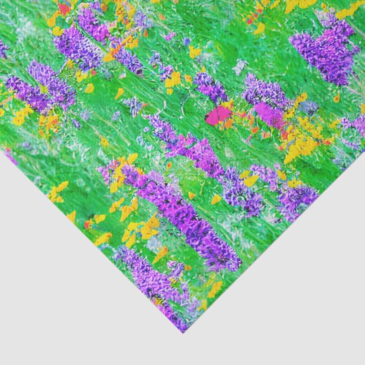 Zomer Wildbloemen in een groen veld Tissuepapier (Detail)