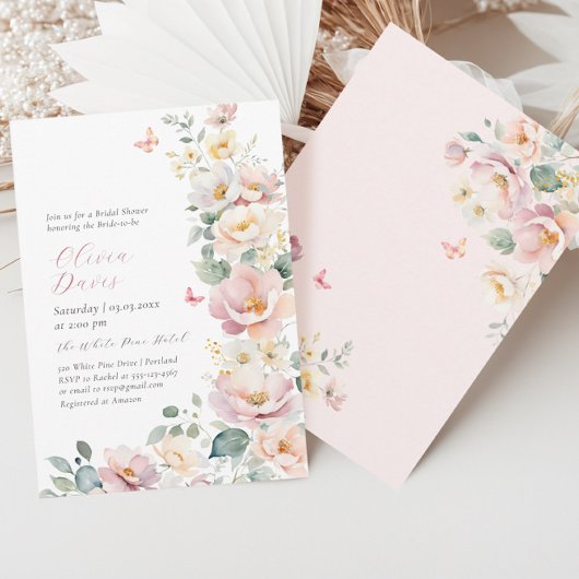 Zomer Wildbloemen krans bruids douche uitnodiging