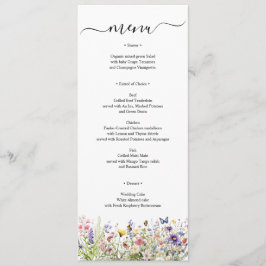 Zomer Wildbloemen Menukaart gepersonaliseerd