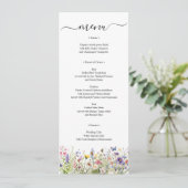 Zomer Wildbloemen Menukaart gepersonaliseerd (Staand voorkant)