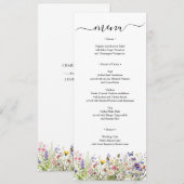 Zomer Wildbloemen Menukaart gepersonaliseerd (Voorkant / Achterkant)