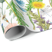 Zomer Wildbloemen met libellen Cadeaupapier (Rol Hoek)