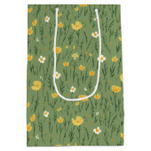 Zomer Wildbloemen op groen Medium Cadeauzakje (Achterkant)