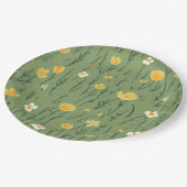 Zomer Wildbloemen op groen Papieren Bordje (Gekanteld)
