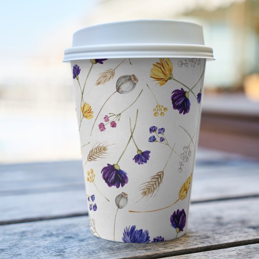 Zomer Wildbloemen Patroon Papier Cups Papieren Bekers