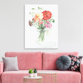 Zomer Wildbloemen - Pinks & Reds Canvas Afdruk (Insitu (Woonkamer))