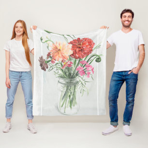 Zomer Wildbloemen - Pinks & Reds Fleece Deken