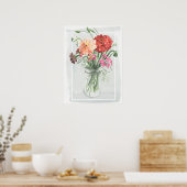 Zomer Wildbloemen - Pinks & Reds Poster (Keuken)
