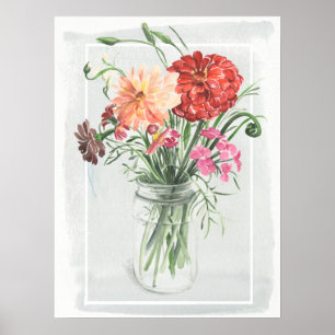 Zomer Wildbloemen - Pinks & Reds Poster