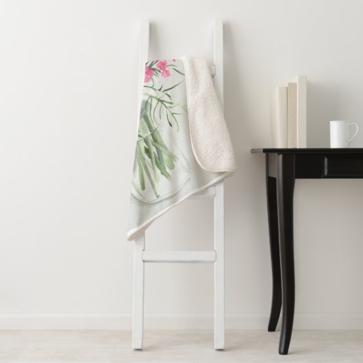 Zomer Wildbloemen - Pinks & Reds Sherpa Deken (In situ)