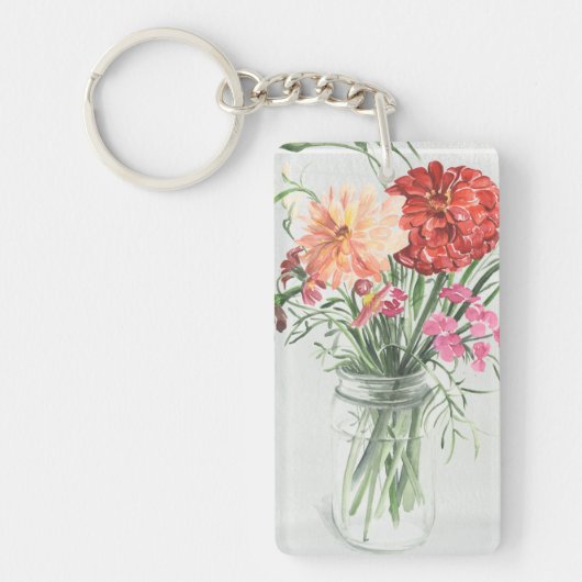 Zomer Wildbloemen - Pinks & Reds Sleutelhanger (Voorkant)