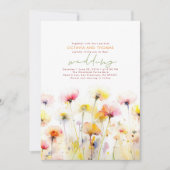 Zomer Wildbloemen Romantische Boho bruiloft Kaart (Voorkant)