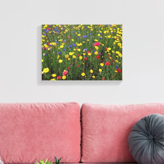 Zomer Wildbloemen van Loch Ness Canvas Afdruk (Insitu (Woonkamer))