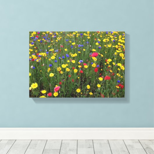Zomer Wildbloemen van Loch Ness Canvas Afdruk (Insitu (Houten vloer))