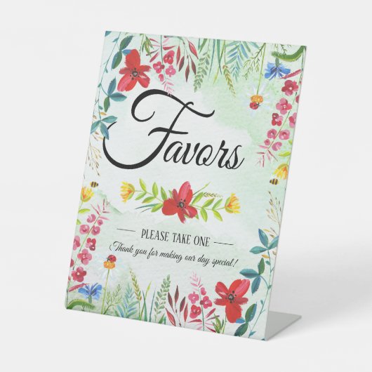 Zomer Wildbloemen Weddenschap voor voetstuk Reclamebord Met Voetstuk (Voorkant)