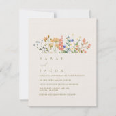 Zomer Wilde Bloem Boho Bruiloft Kaart (Voorkant)