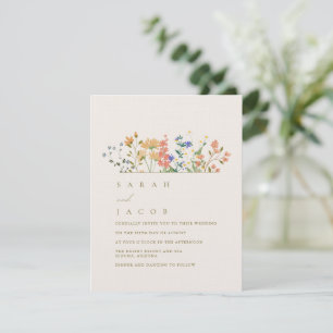 Zomer Wilde Bloem Boho Bruiloft Kaart