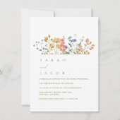 Zomer Wilde Bloem Boho Bruiloft Kaart (Voorkant)