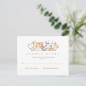 Zomer Wilde Bloem Boho Bruiloft RSVP Briefkaart (Staand voorkant)