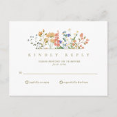 Zomer Wilde Bloem Boho Bruiloft RSVP Briefkaart (Voorkant)