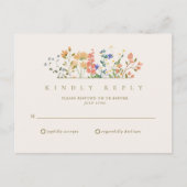 Zomer Wilde Bloem Boho Bruiloft RSVP Briefkaart (Voorkant)