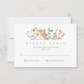 Zomer Wilde Bloem Boho Bruiloft RSVP Kaartje (Voorkant)