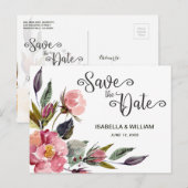Zomer wilde bloem boho save the date bruiloft aankondigingskaart (Voorkant / Achterkant)