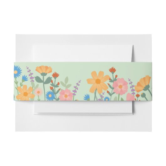 Zomer Wilde Bloem Bruiloftsinvito Trouwkaart Band Uitnodigingen Wikkel (Voorkant Voorbeeld)