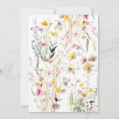 Zomer Wilde Bloem | Elegante Script Bruidsuitnodig Kaart (Achterkant)