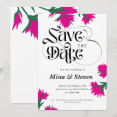 Zomer wilde bloem klaproos Roze bloem bruiloft Save The Date (Voorkant / Achterkant)