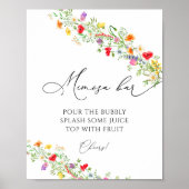 Zomer wilde bloem mimosa bar drank bord poster (Voorkant)