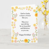 Zomer Wilde Bloemen beste vriend verjaardag Kaart (Gele Bloem)