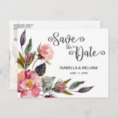 Zomer wilde bloemen boho save the date bruiloft aankondigingskaart (Voorkant / Achterkant)
