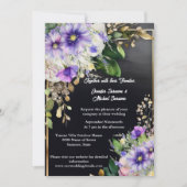 Zomer wilde bloemen elegante zwarte paarse waterve kaart (Voorkant)