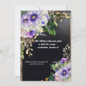 Zomer wilde bloemen elegante zwarte paarse waterve kaart (Achterkant)