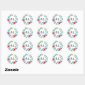 Zomer Wilde Bloemen Monogram Trouw Ronde Sticker (Vel)