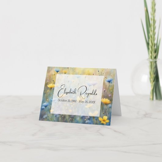 Zomer Wilde Bloemen Sympathie Dank Je  Kaart (Voorkant)