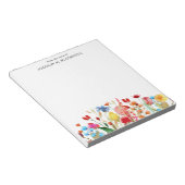 Zomer wilde bloemen van het bureau van notitieblok (Schuin)